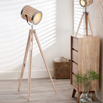 An Image of Slaithes Marine Tripod Floor Lamp Natural