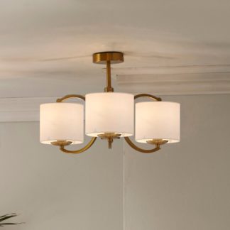 An Image of Arcadia 3 Arm Semi Flush Pendant, Brass Gold