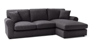 An Image of Habitat Lisbon Fabric Right Hand Corner Chaise Sofa-Charcoal