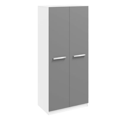 An Image of Moritz Double Wardrobe White and Grey