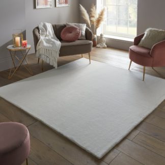 An Image of Supersoft Faux Fur Square Rug Supersoft Ivory