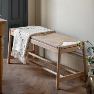 An Image of Elda Rope 2 Seater Dining Bench, Natural Natural