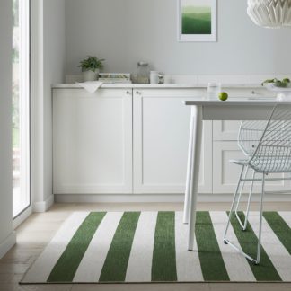 An Image of PractiRug Maggie Striped Washable Rug Maggie Striped Green