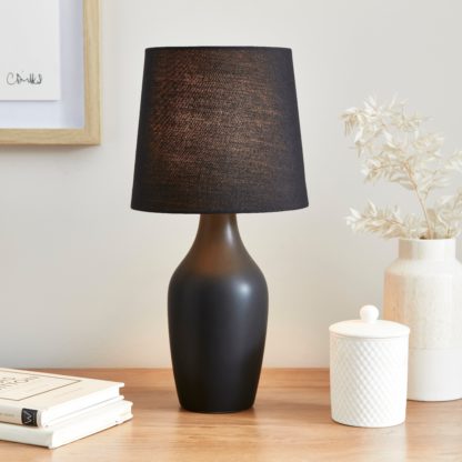 An Image of Ava Stoneware Table Lamp Olive (Green)