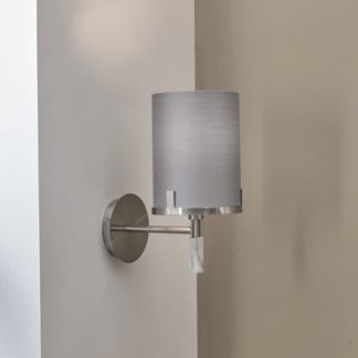 An Image of Midland Marble Effect Silver Wall Light Grey