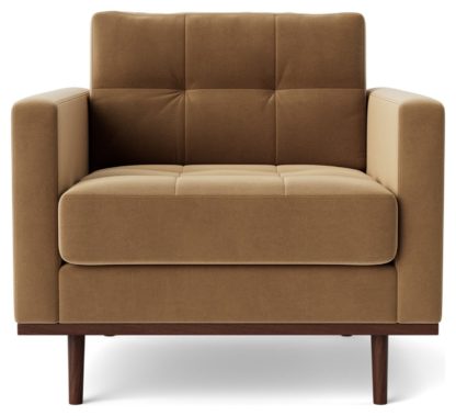 An Image of Swoon Berlin Velvet Armchair - Taupe