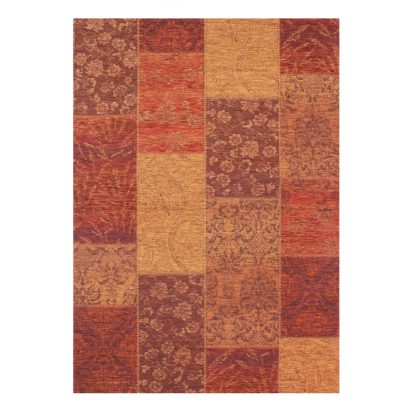 An Image of Romance Patchwork Rug Orange, Red and Yellow
