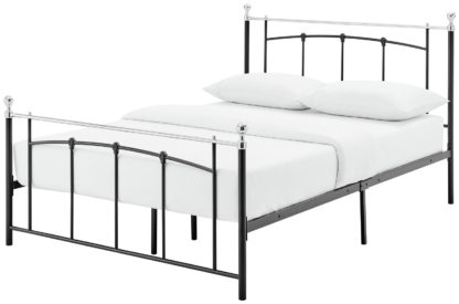 An Image of Habitat Yani Double Metal Bed Frame - Black