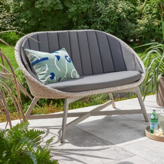 An Image of Chedworth 2 Seater Curved Bench Grey