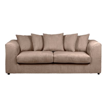 An Image of Blake Jumbo Cord 3 Seater Sofa Chocolate Brown