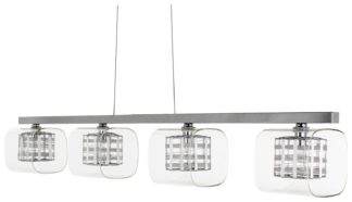 An Image of Impex Avignon Metal 4 Light Pendant Light - Chrome