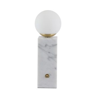 An Image of Emile Marble Table Lamp White