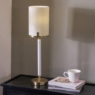 An Image of Midland Marble Effect Table Lamp Silver