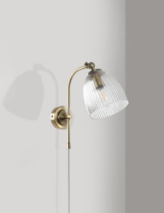 An Image of M&S Ribbed Plug In Wall Light