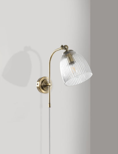 An Image of M&S Ribbed Plug In Wall Light