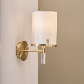 An Image of Midland Marble Effect Gold Wall Light White