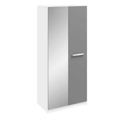 An Image of Moritz Double Wardrobe White and Grey