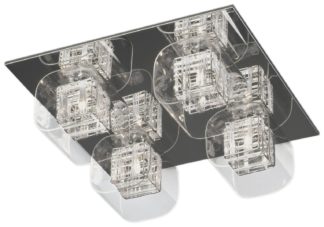 An Image of Impex Avignon 4 Light Square Flush Ceiling Light - Chrome