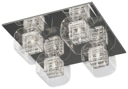 3d0d259412a6da8ad92daaf1496771ba51a47daf1a6511f7ea6248a2b565a34e.jpg An Image of Impex Avignon 4 Light Square Flush Ceiling Light - Chrome