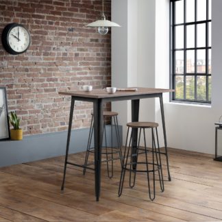 An Image of Grafton Rectangular Bar Table with 2 Dalston Stools, Brown Brown