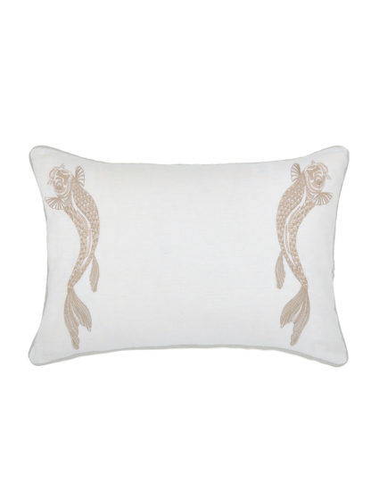 An Image of Sanderson Cotton Blend Lotus Leaf Bolster Cushion