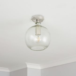 An Image of BHS Valerie Glass Flush to Ceiling Light - Clear