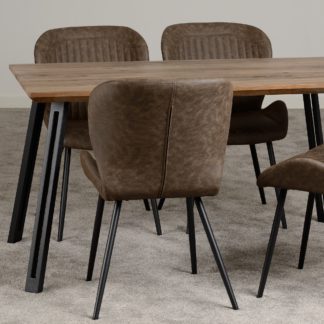 An Image of Quebec Rectangular Dining Table with 4 Chairs, Brown Brown