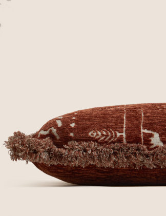 An Image of M&S Chenille Patterned Bolster Cushion