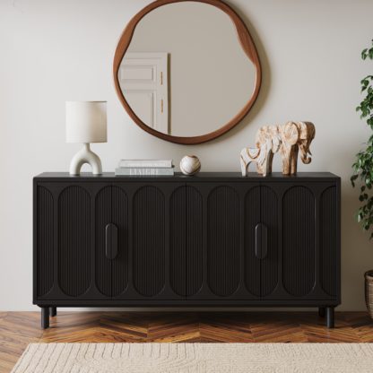 An Image of Khari 2 Door Sideboard Mango Wood Dark Wood (Brown)