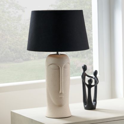 An Image of Rushmore Textured Ceramic Table Lamp Black