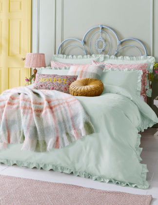 An Image of Laura Ashley Home Sateen Ruffle Bedding Set