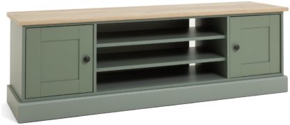 An Image of Habitat Winchester 2 Door TV Unit - Reed Green