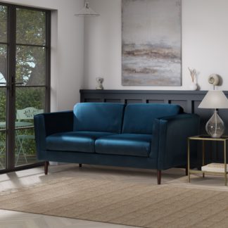 An Image of Anton Opulent Velvet 3 Seater Sofa Opulent Velvet Navy
