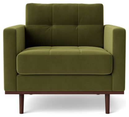 An Image of Swoon Berlin Velvet Armchair - Taupe