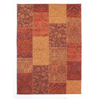 An Image of Romance Patchwork Rug Orange, Red and Yellow