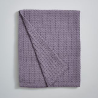 An Image of Remade 100% Recycled Cotton Waffle Throw Lilac