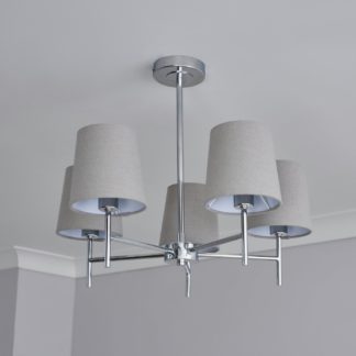 An Image of BHS Louisa Metal 5 Light Semi Flush Ceiling Light - Grey