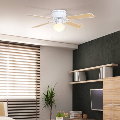 An Image of Eglo Cagliari Ceiling Fan with Light - Matt White