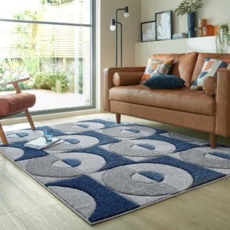 An Image of Elements Ivar Rug Navy Blue/Grey