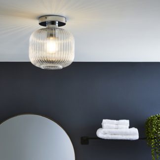 An Image of Quebec Glass Bathroom Flush Light