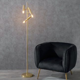 An Image of Harper 3 Light Gold Floor Lamp Gold