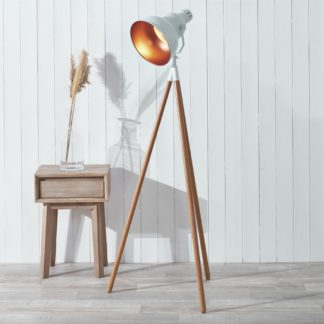 An Image of Larkin White Tripod Film Floor Lamp White