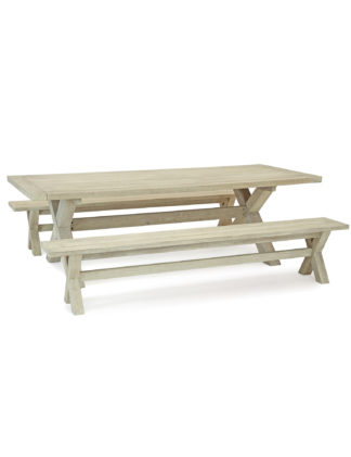An Image of Kettler Cora Garden Dining Table with Benches