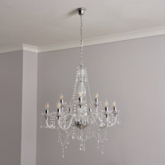 An Image of BHS Manon Glass 9 Light Chandelier - Chrome
