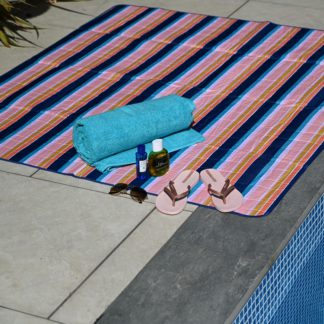 An Image of Riviera Stripe Picnic Blanket MultiColoured