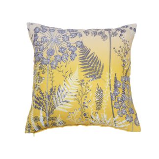 An Image of Floral Garden Cushion - Yellow