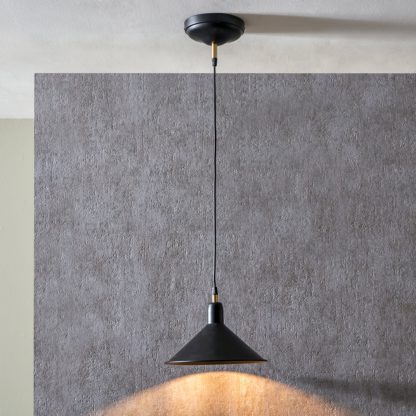 83c8357941cf6d1b74f4255b1ab26b10c3728268a80c83735e20d20257a9e155.jpg An Image of Canton Cone Pendant, Matt Black Black