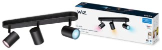 An Image of Philips WiZ Imageo Metal 3 Light LED Spotlight-Black