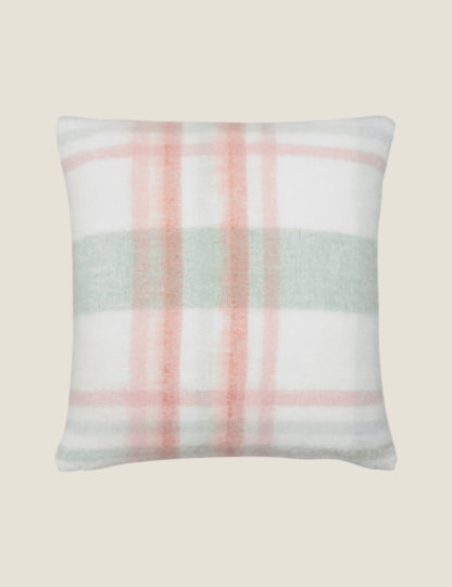 An Image of Laura Ashley Colton Check Textured Bolster Cushion