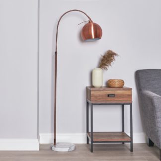 An Image of BHS Brent Curved Floor lamp - Copper